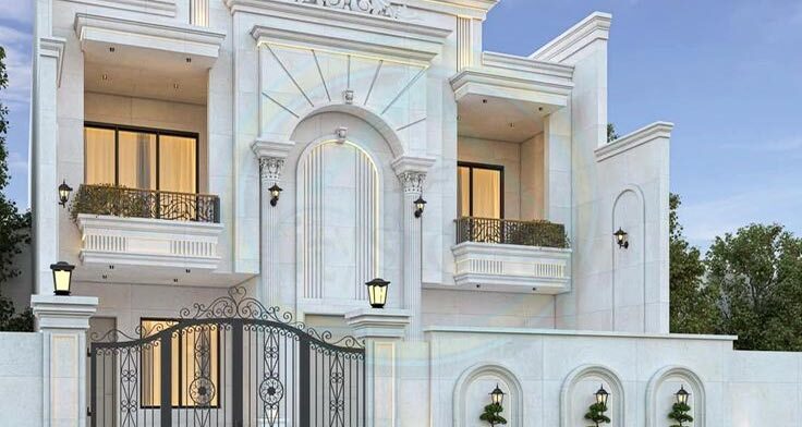 واجهات منازل حجر أبيض